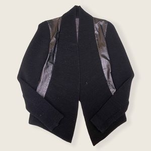 Ohne Titel Goat Leather Black Coat Blazer Open